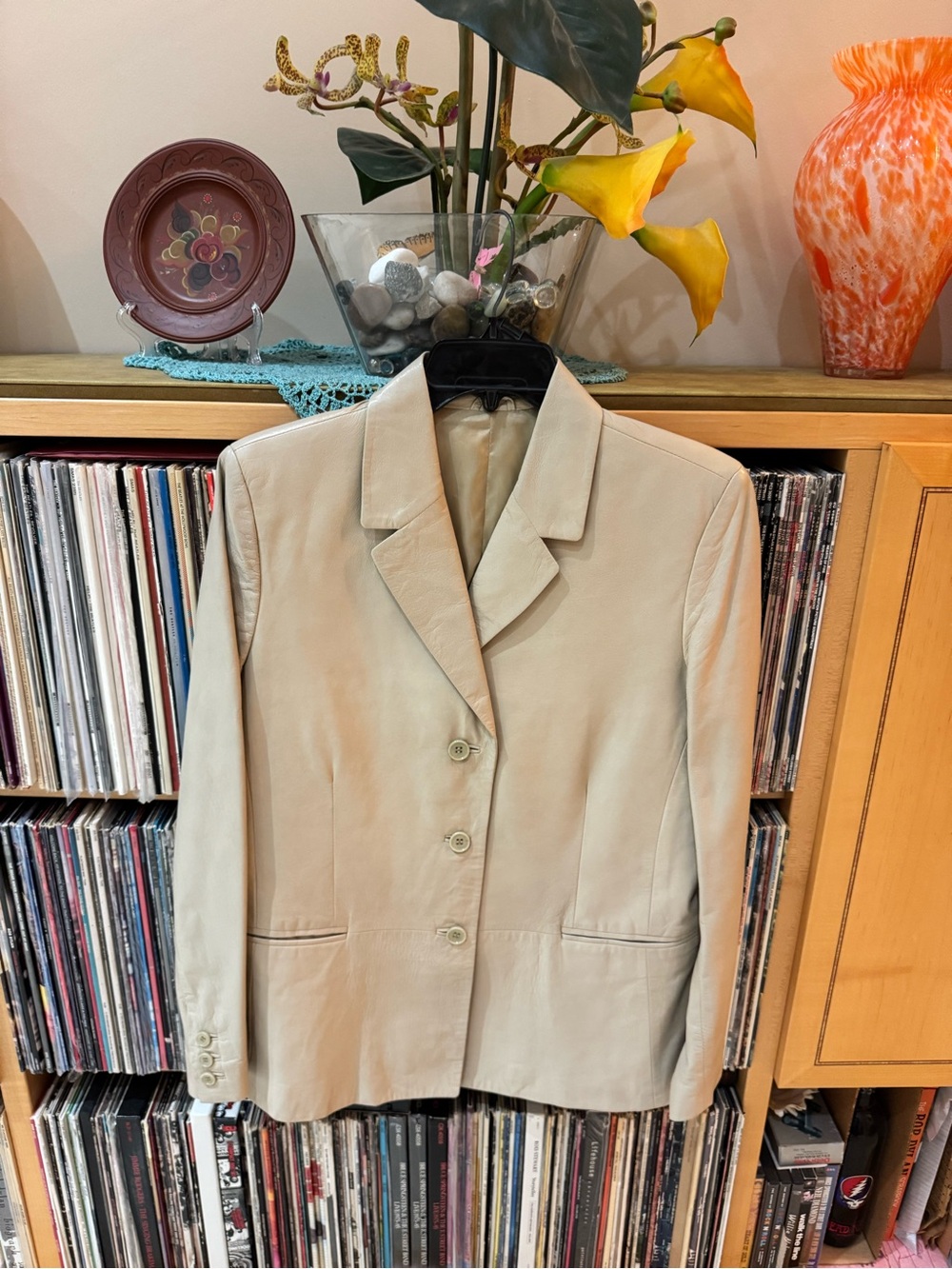 PRICE DROP: LT TAN, lined, luxurious LAMBSKIN Leather JKT, L, by SCOUT